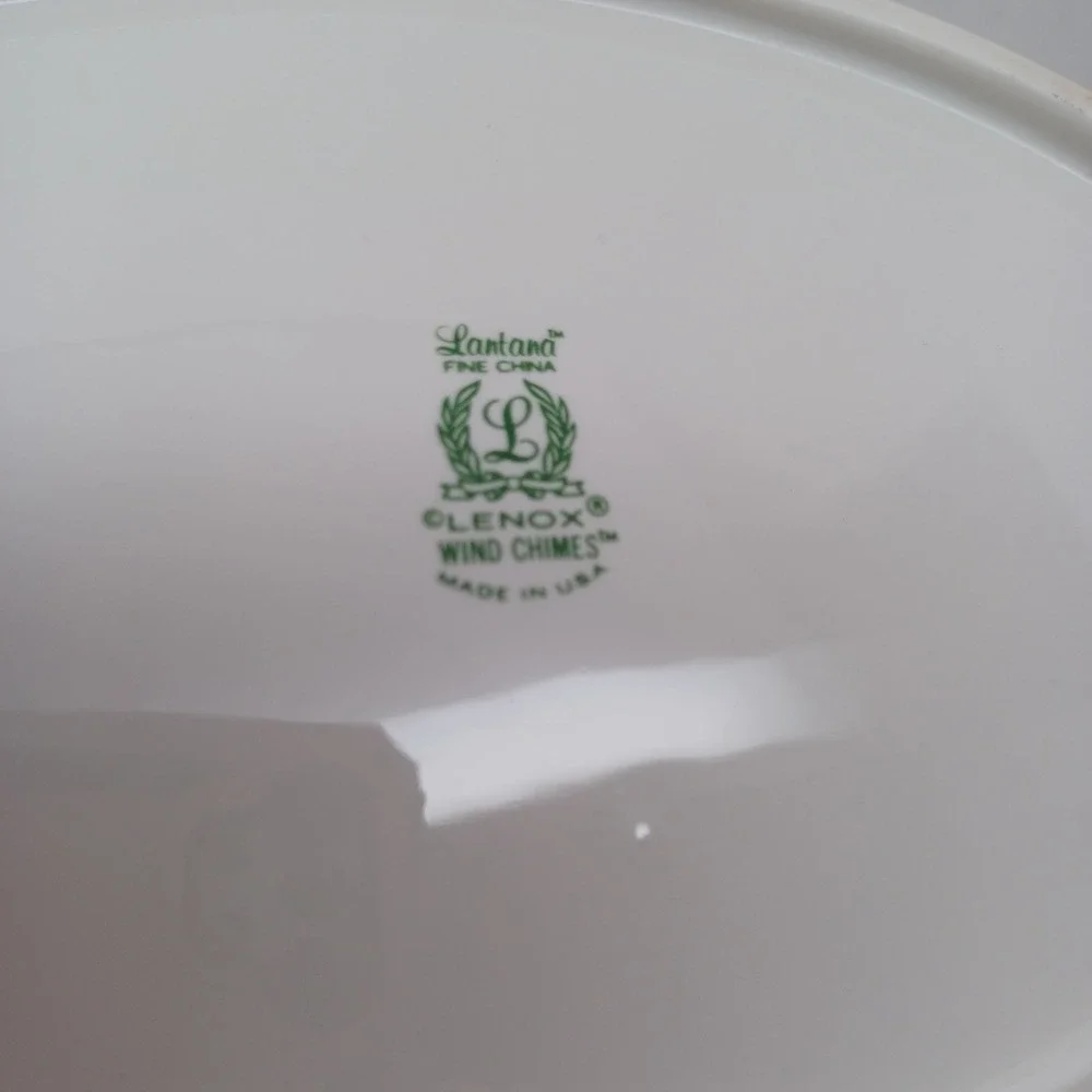 Lenox‎ Lantana Wind Chimes Oval Vegetable Serving Bowl Scalloped Fine China USA